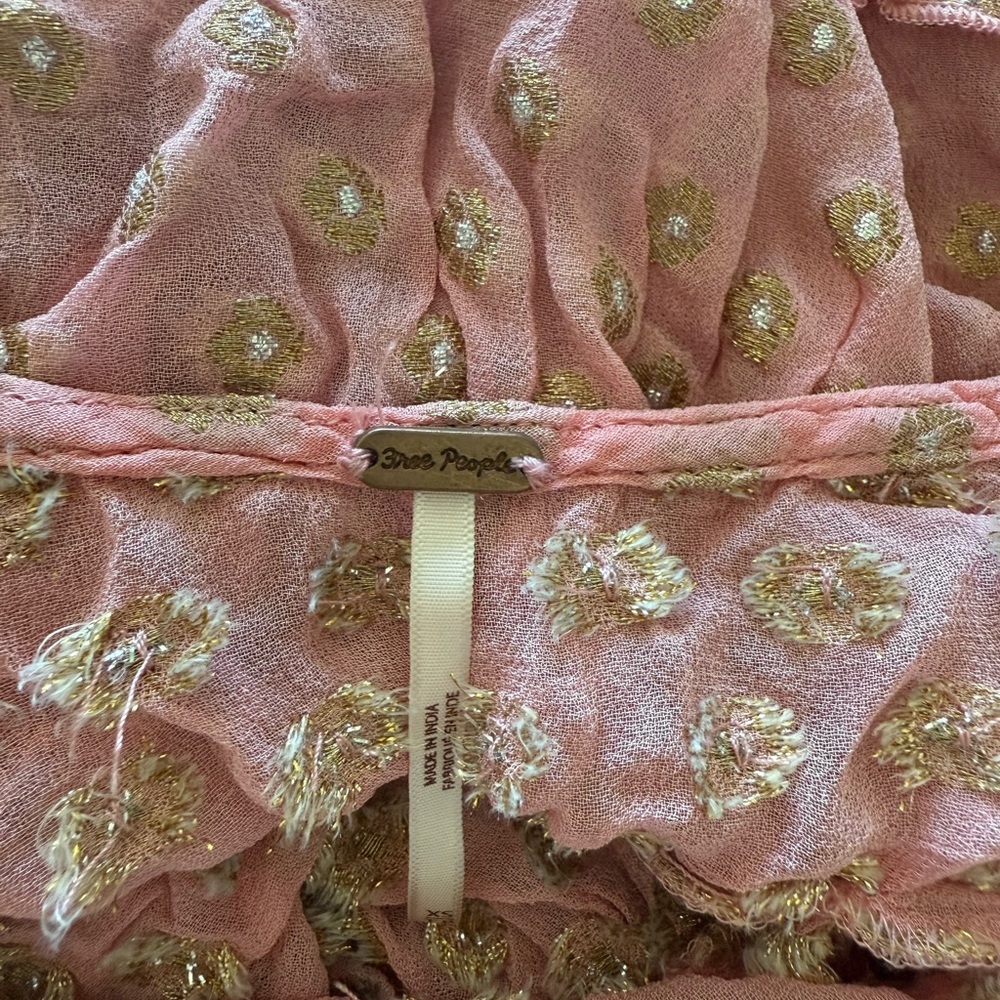 Free People Blush and Gold Mini Dress - Picture 3 of 11